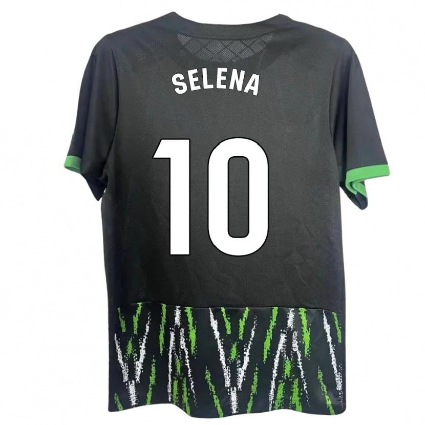 Danxen Kvinder Selena Del Carmen Salas Alonso #10 Sort Grøn Udebane Spillertrøjer 2025/26 Trøje T-Shirt