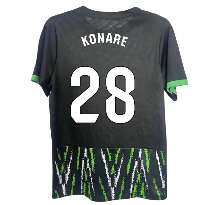 Danxen Kvinder Umaru Konare #28 Sort Grøn Udebane Spillertrøjer 2025/26 Trøje T-Shirt