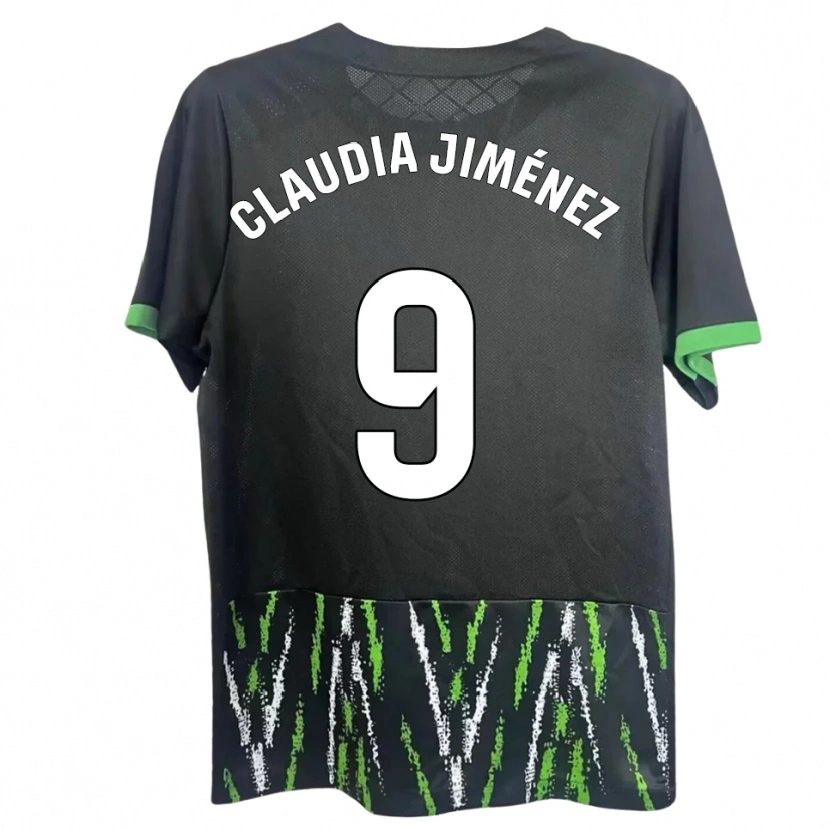 Danxen Kvinder Claudia Jiménez Gutiérrez #9 Sort Grøn Udebane Spillertrøjer 2025/26 Trøje T-Shirt