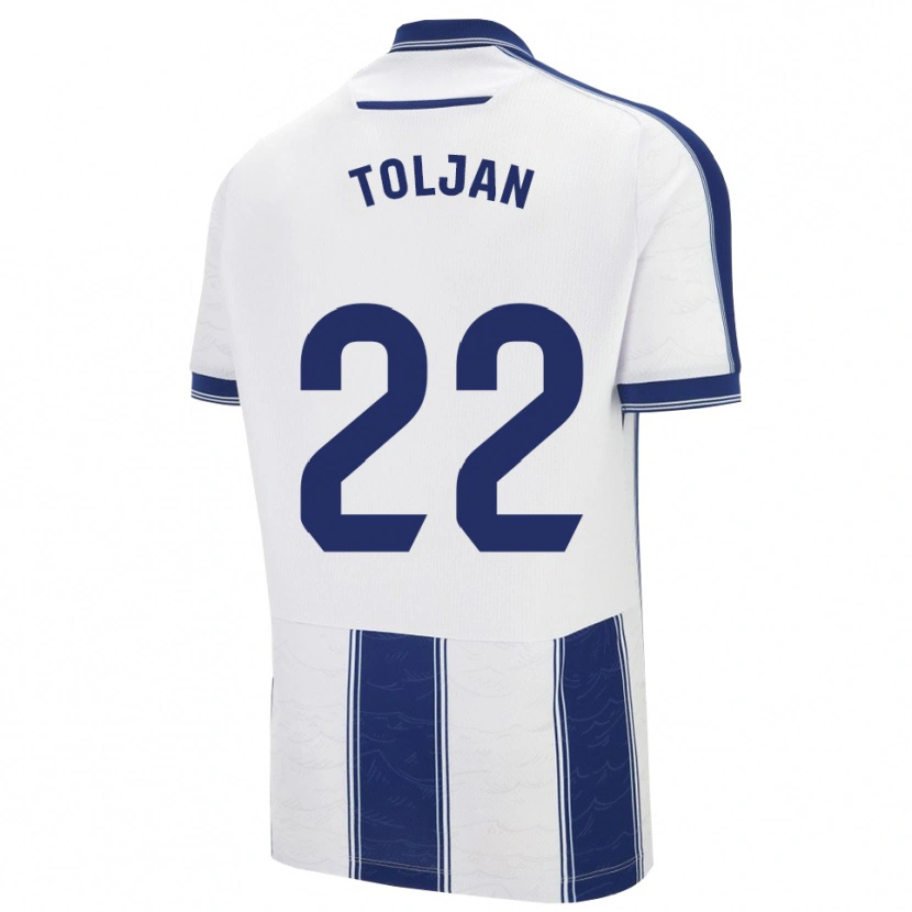 Danxen Kvinder Jeremy Toljan #22 Navy Hvid Udebane Spillertrøjer 2025/26 Trøje T-Shirt