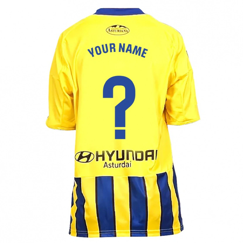 Danxen Kvinder Dit Navn #0 Gul Blå Udebane Spillertrøjer 2025/26 Trøje T-Shirt