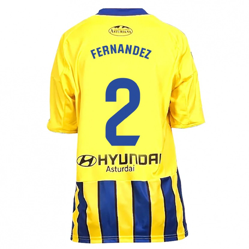 Danxen Kvinder Adrián Fernández #2 Gul Blå Udebane Spillertrøjer 2025/26 Trøje T-Shirt