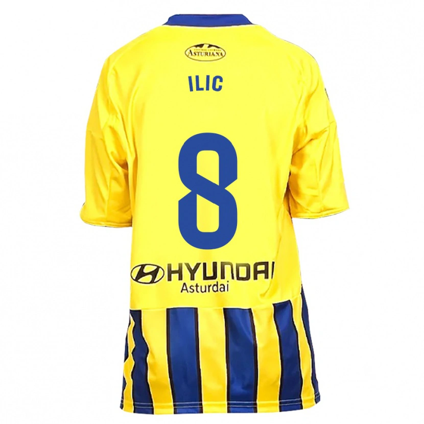Danxen Kvinder Luka Ilic #8 Gul Blå Udebane Spillertrøjer 2025/26 Trøje T-Shirt
