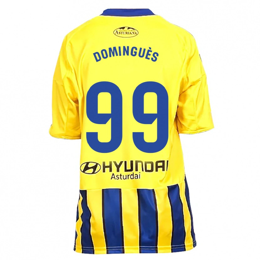Danxen Kvinder Brandon Dominguès #99 Gul Blå Udebane Spillertrøjer 2025/26 Trøje T-Shirt