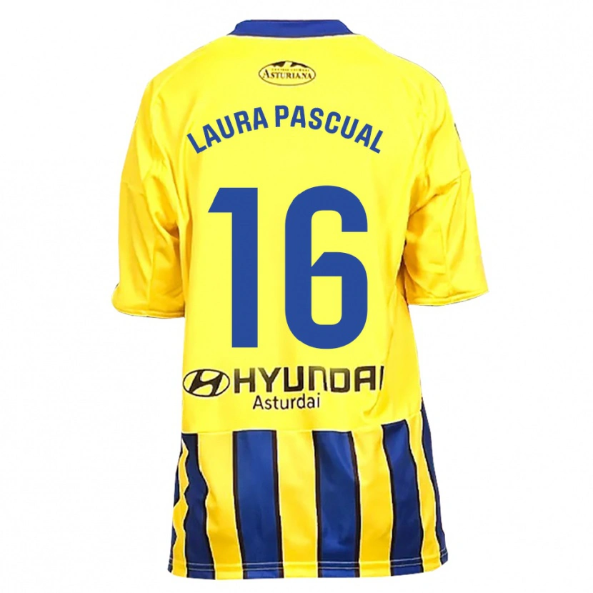 Danxen Kvinder Laura Pascual #16 Gul Blå Udebane Spillertrøjer 2025/26 Trøje T-Shirt