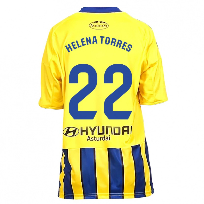 Danxen Kvinder Helena Torres Maiquez #22 Gul Blå Udebane Spillertrøjer 2025/26 Trøje T-Shirt