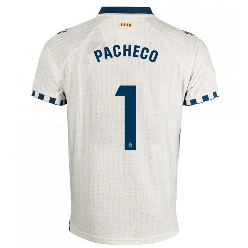 Danxen Kvinder Álvaro Pacheco #1 Hvid Blå Udebane Spillertrøjer 2025/26 Trøje T-Shirt