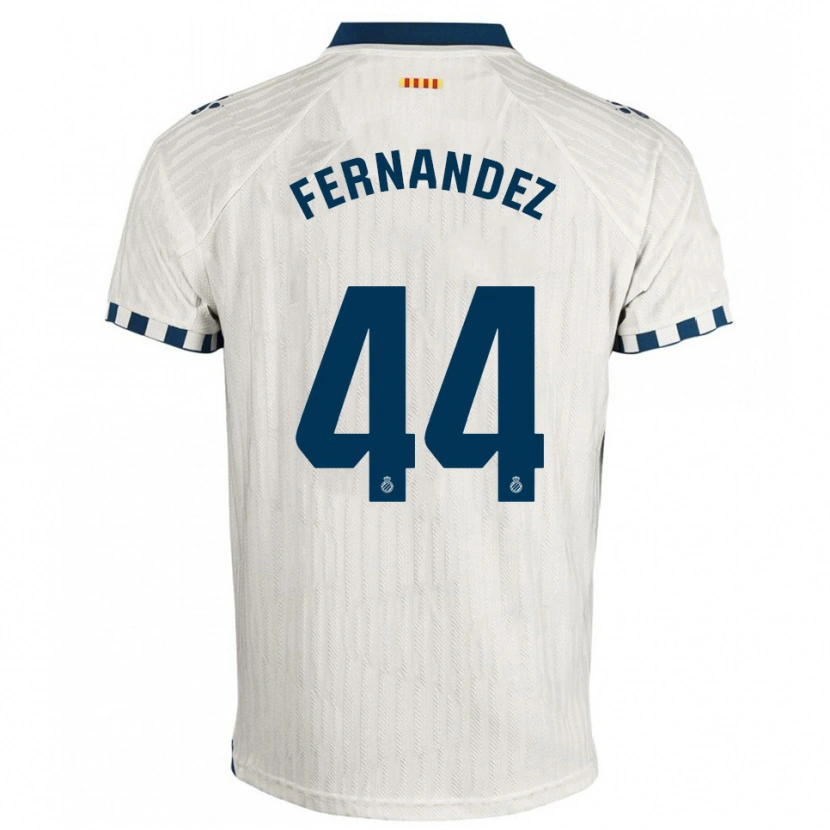 Danxen Kvinder Marcos Fernández #44 Hvid Blå Udebane Spillertrøjer 2025/26 Trøje T-Shirt