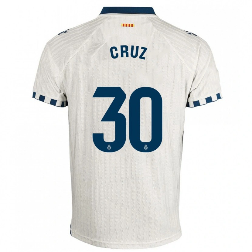 Danxen Kvinder Denis Cruz #30 Hvid Blå Udebane Spillertrøjer 2025/26 Trøje T-Shirt
