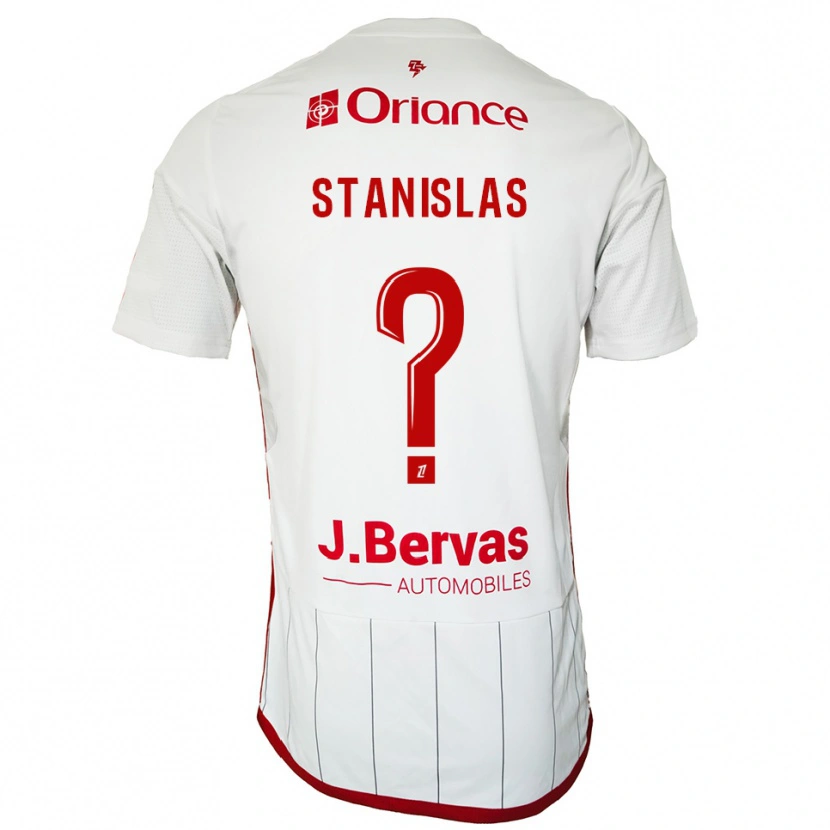 Danxen Kvinder Lohys Stanislas #0 Hvid Rød Udebane Spillertrøjer 2025/26 Trøje T-Shirt