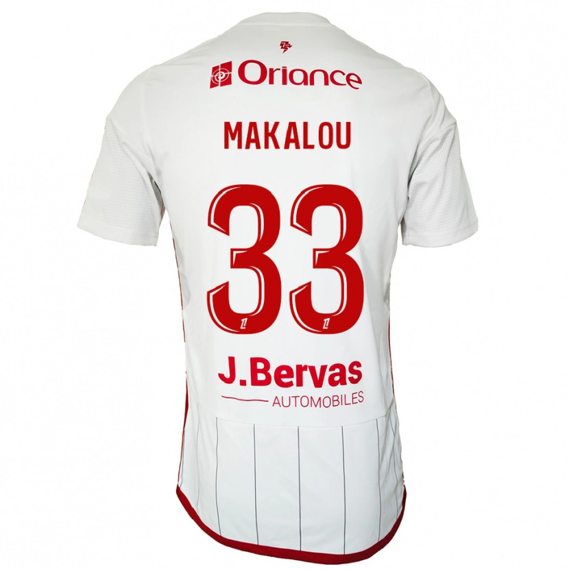 Danxen Kvinder Hamidou Makalou #33 Hvid Rød Udebane Spillertrøjer 2025/26 Trøje T-Shirt