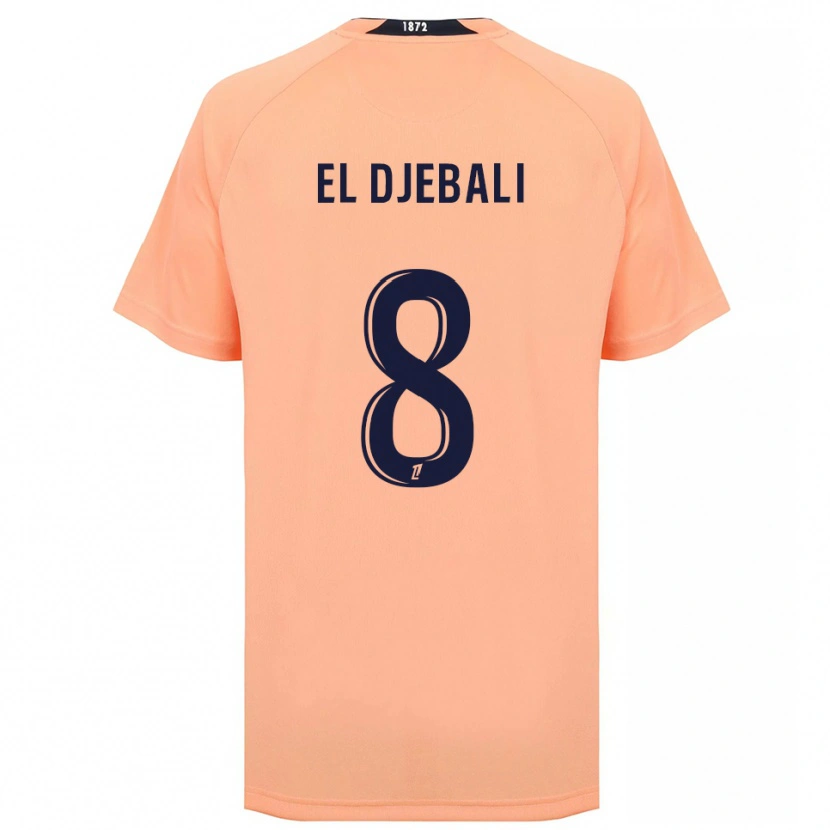 Danxen Kvinder Rayan El Djebali #8 Orange Marineblå Udebane Spillertrøjer 2025/26 Trøje T-Shirt