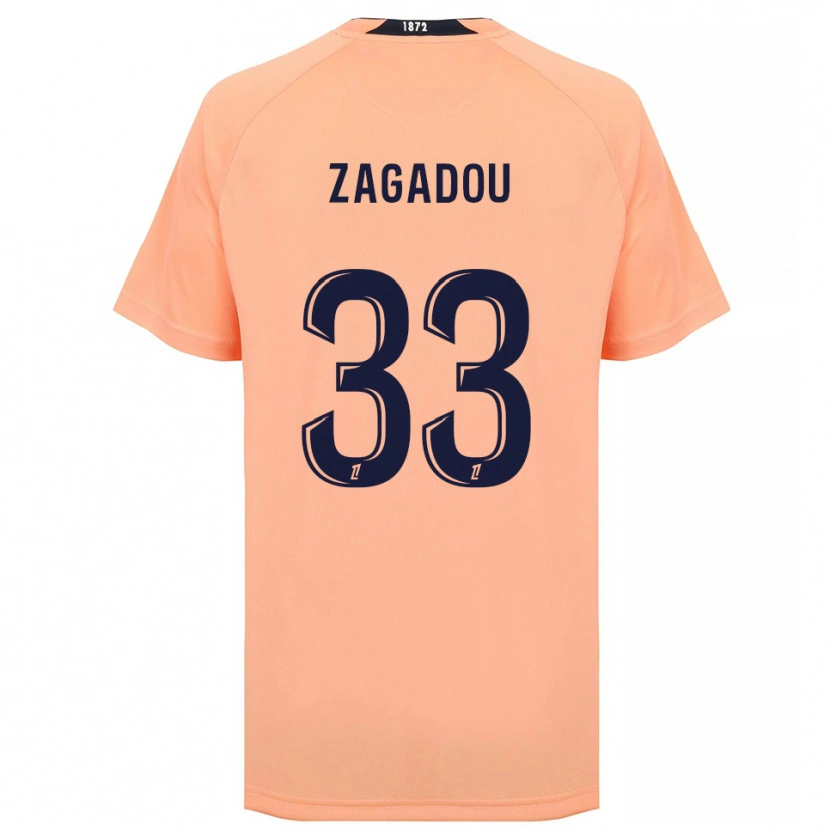 Danxen Kvinder Stephan Zagadou #33 Orange Marineblå Udebane Spillertrøjer 2025/26 Trøje T-Shirt