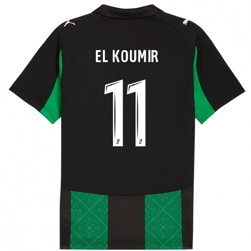 Danxen Kvinder Kaîna El Koumir #11 Sort Grøn Udebane Spillertrøjer 2025/26 Trøje T-Shirt