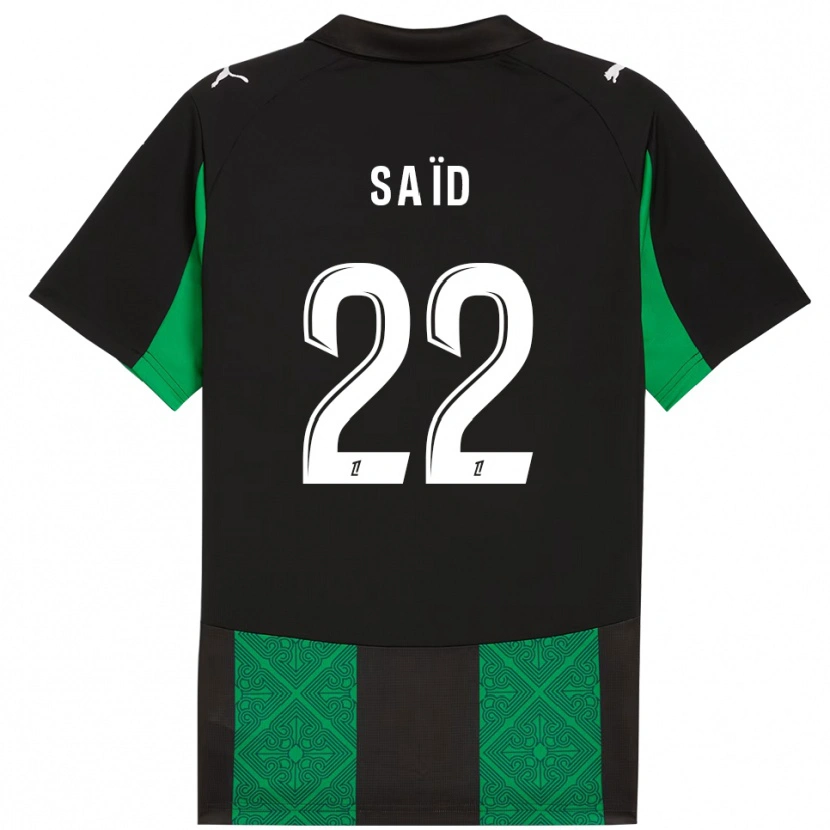 Danxen Kvinder Wesley Saïd #22 Sort Grøn Udebane Spillertrøjer 2025/26 Trøje T-Shirt