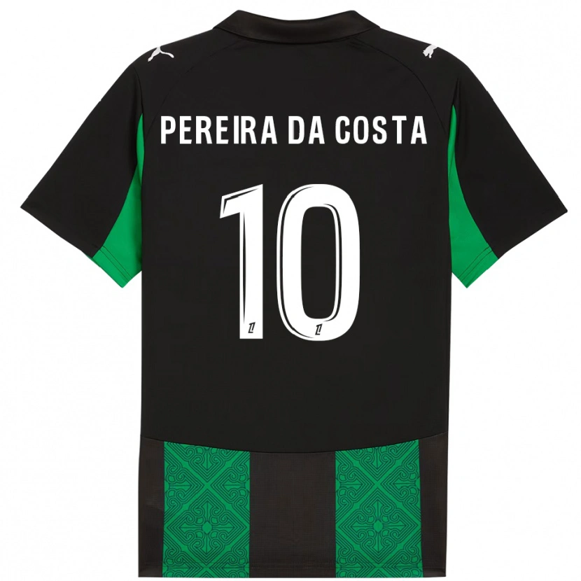 Danxen Kvinder David Pereira Da Costa #10 Sort Grøn Udebane Spillertrøjer 2025/26 Trøje T-Shirt