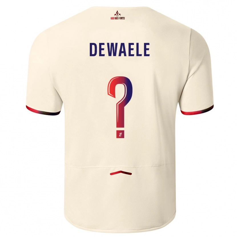 Danxen Kvinder Élina Dewaele #0 Off-White Rød Udebane Spillertrøjer 2025/26 Trøje T-Shirt