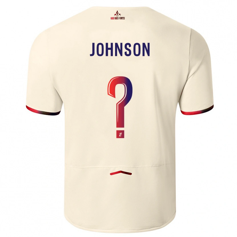Danxen Kvinder Kédie Johnson #0 Off-White Rød Udebane Spillertrøjer 2025/26 Trøje T-Shirt