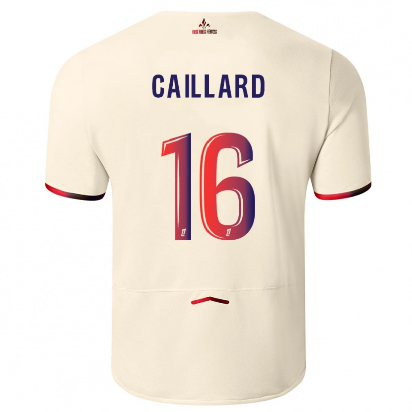 Danxen Kvinder Marc-Aurèle Caillard #16 Off-White Rød Udebane Spillertrøjer 2025/26 Trøje T-Shirt