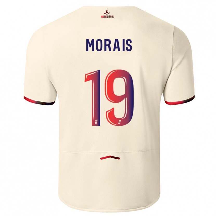 Danxen Kvinder Tiago Morais #19 Off-White Rød Udebane Spillertrøjer 2025/26 Trøje T-Shirt