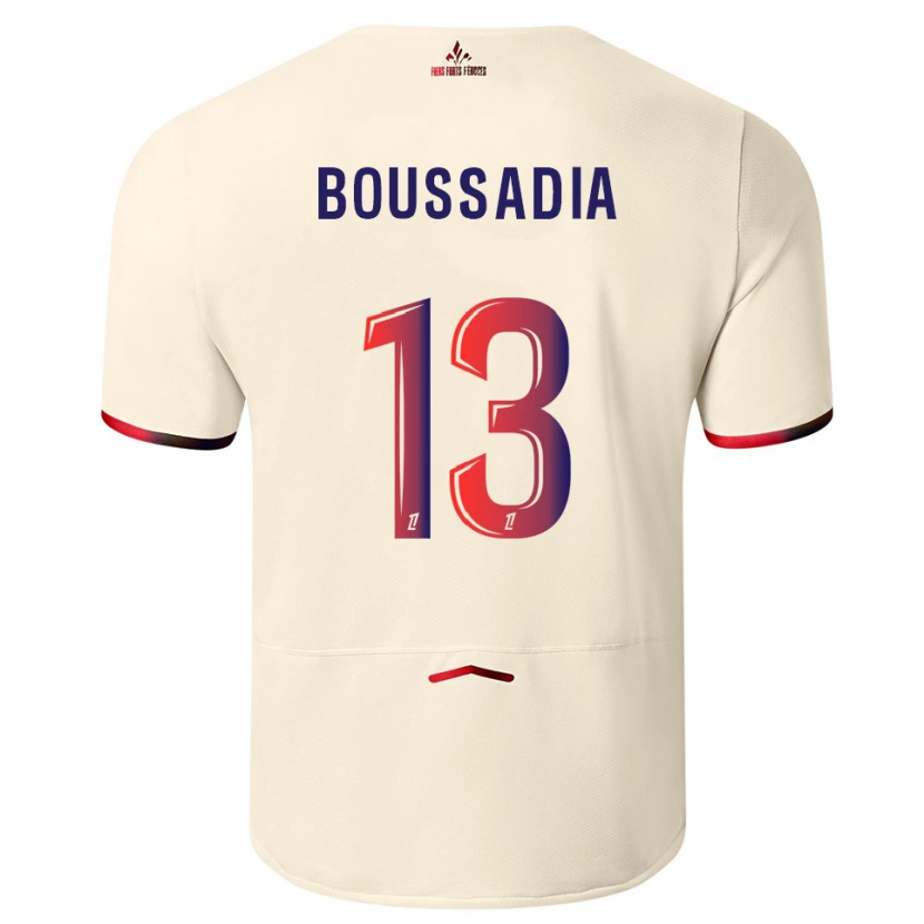 Danxen Kvinder Saad Boussadia #13 Off-White Rød Udebane Spillertrøjer 2025/26 Trøje T-Shirt