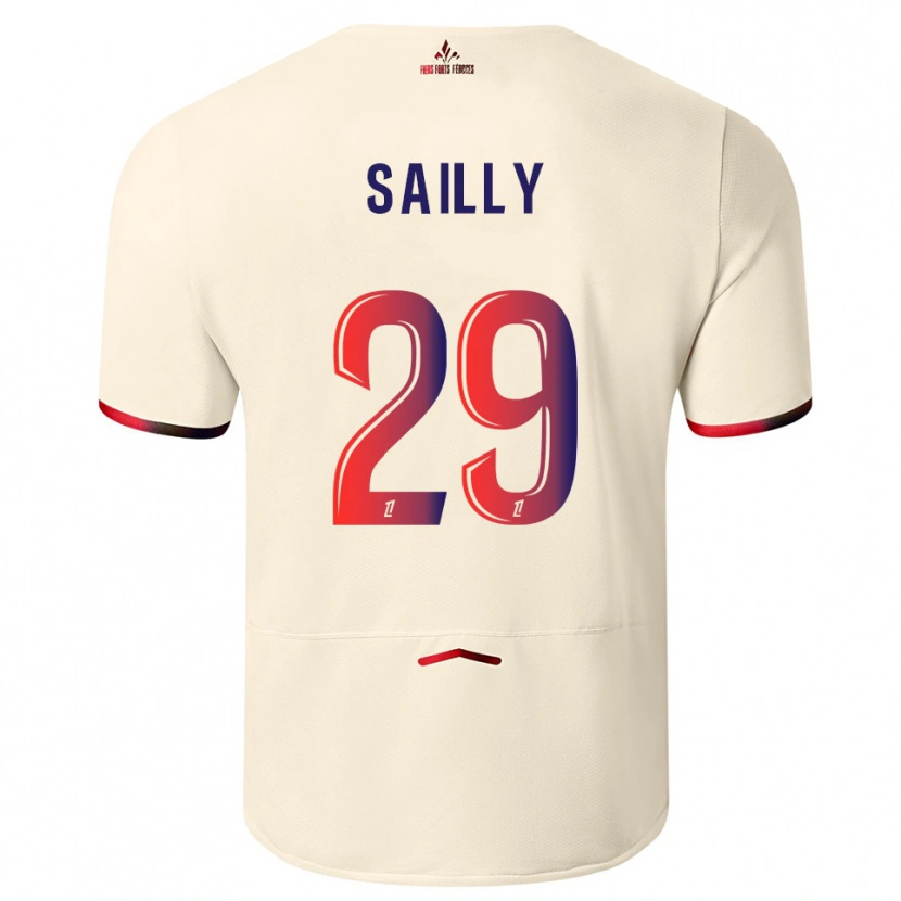 Danxen Kvinder Charlotte Sailly #29 Off-White Rød Udebane Spillertrøjer 2025/26 Trøje T-Shirt
