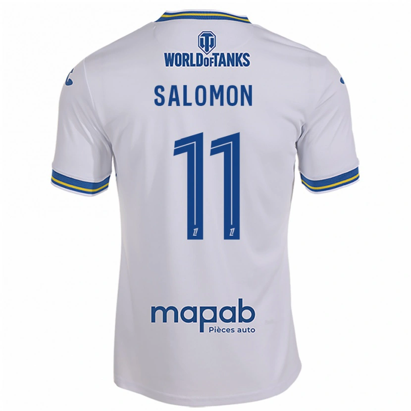 Danxen Kvinder Enzo Salomon #11 Hvid Himmelblå Udebane Spillertrøjer 2025/26 Trøje T-Shirt