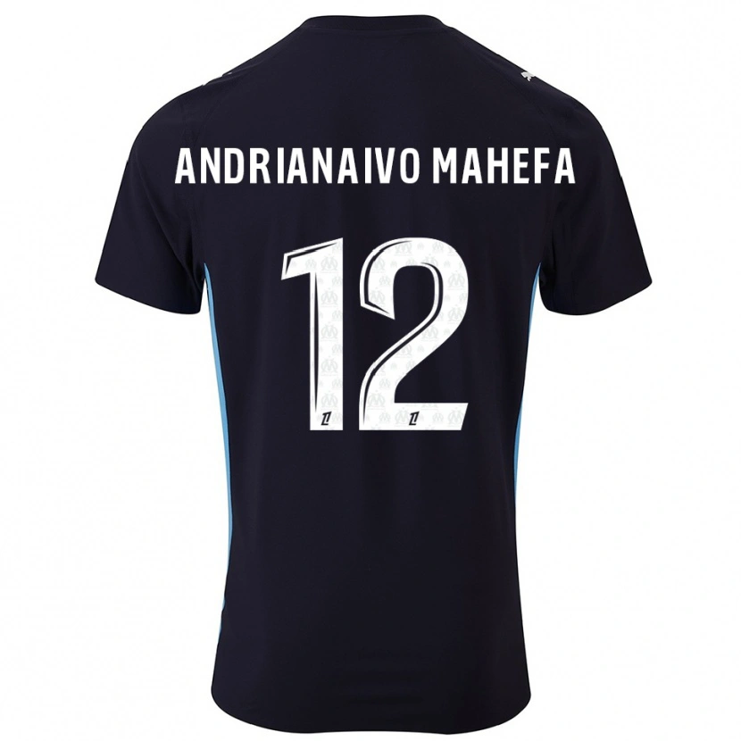 Danxen Kvinder Mathis Andrianaivo Mahefa #12 Sort Himmelblå Udebane Spillertrøjer 2025/26 Trøje T-Shirt