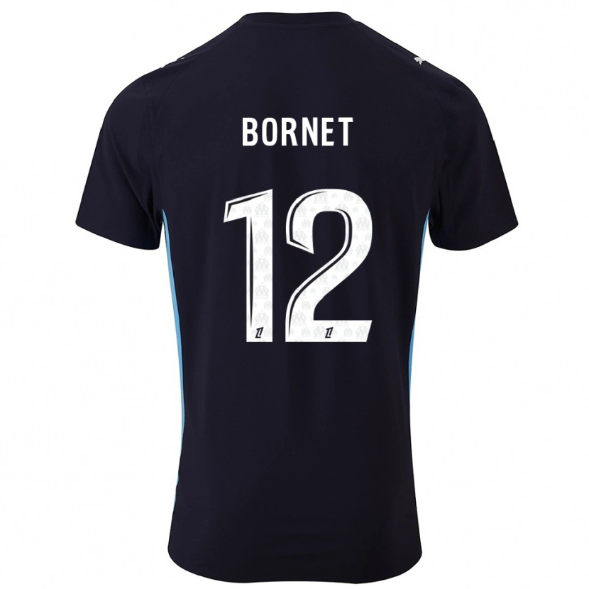 Danxen Kvinder Camille Bornet #12 Sort Himmelblå Udebane Spillertrøjer 2025/26 Trøje T-Shirt