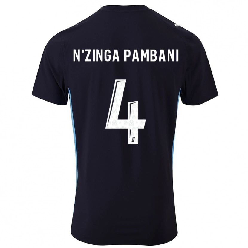 Danxen Kvinder Pladi N'zinga Pambani #4 Sort Himmelblå Udebane Spillertrøjer 2025/26 Trøje T-Shirt
