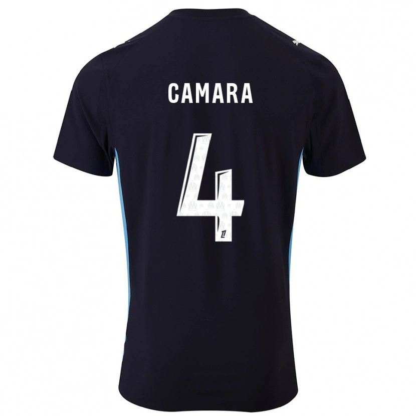 Danxen Kvinder Fodé Camara #4 Sort Himmelblå Udebane Spillertrøjer 2025/26 Trøje T-Shirt