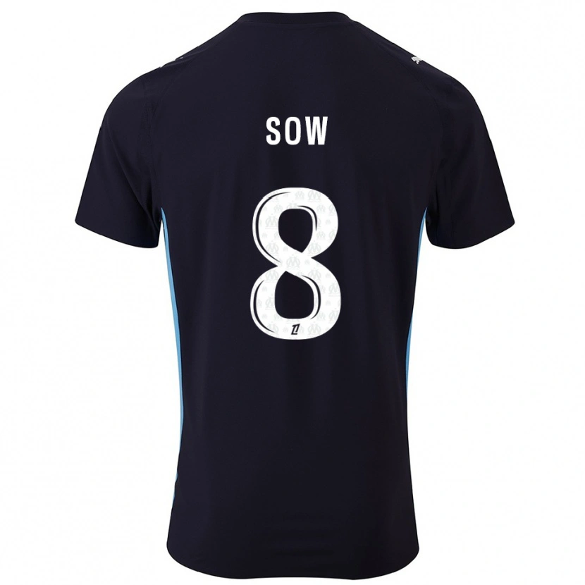 Danxen Kvinder Mbayang Sow #8 Sort Himmelblå Udebane Spillertrøjer 2025/26 Trøje T-Shirt