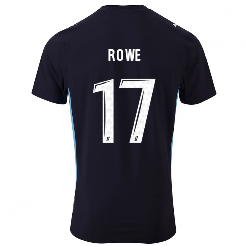 Danxen Kvinder Jonathan Rowe #17 Sort Himmelblå Udebane Spillertrøjer 2025/26 Trøje T-Shirt