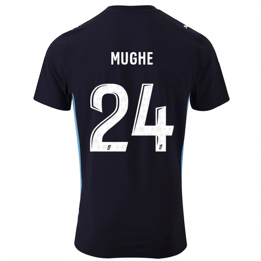 Danxen Kvinder François Mughe #24 Sort Himmelblå Udebane Spillertrøjer 2025/26 Trøje T-Shirt