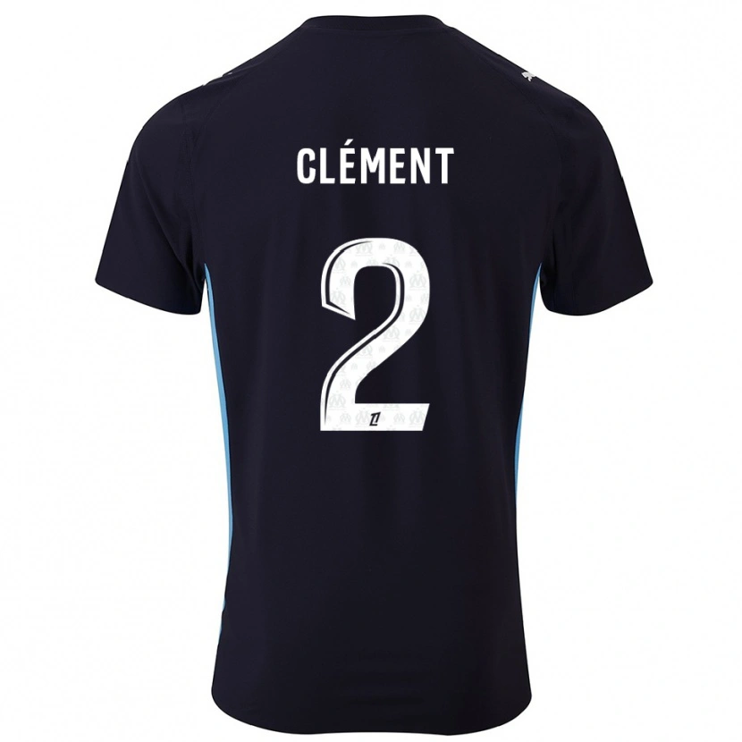 Danxen Kvinder Mathis Clément #2 Sort Himmelblå Udebane Spillertrøjer 2025/26 Trøje T-Shirt