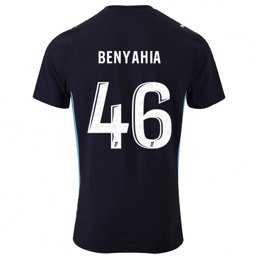 Danxen Kvinder Aylan Benyahia-Tani #46 Sort Himmelblå Udebane Spillertrøjer 2025/26 Trøje T-Shirt