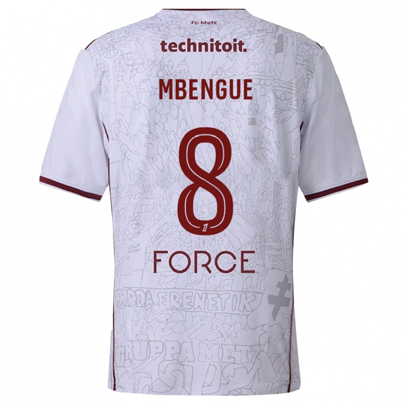 Danxen Kvinder Seynabou Mbengue #8 Hvid Bordeaux Udebane Spillertrøjer 2025/26 Trøje T-Shirt