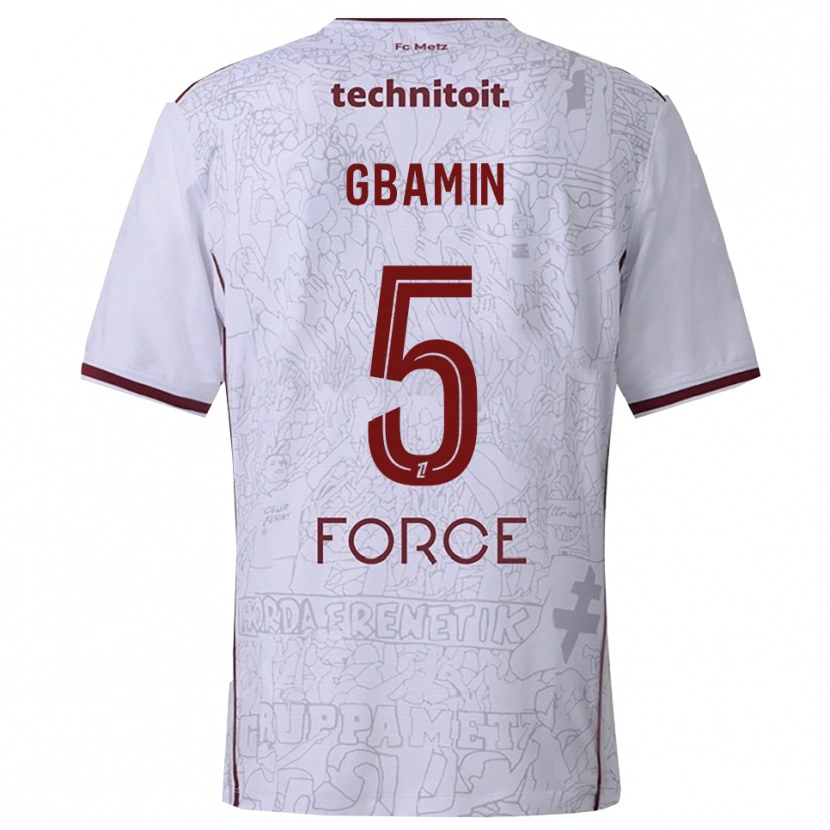 Danxen Kvinder Jean-Philippe Gbamin #5 Hvid Bordeaux Udebane Spillertrøjer 2025/26 Trøje T-Shirt