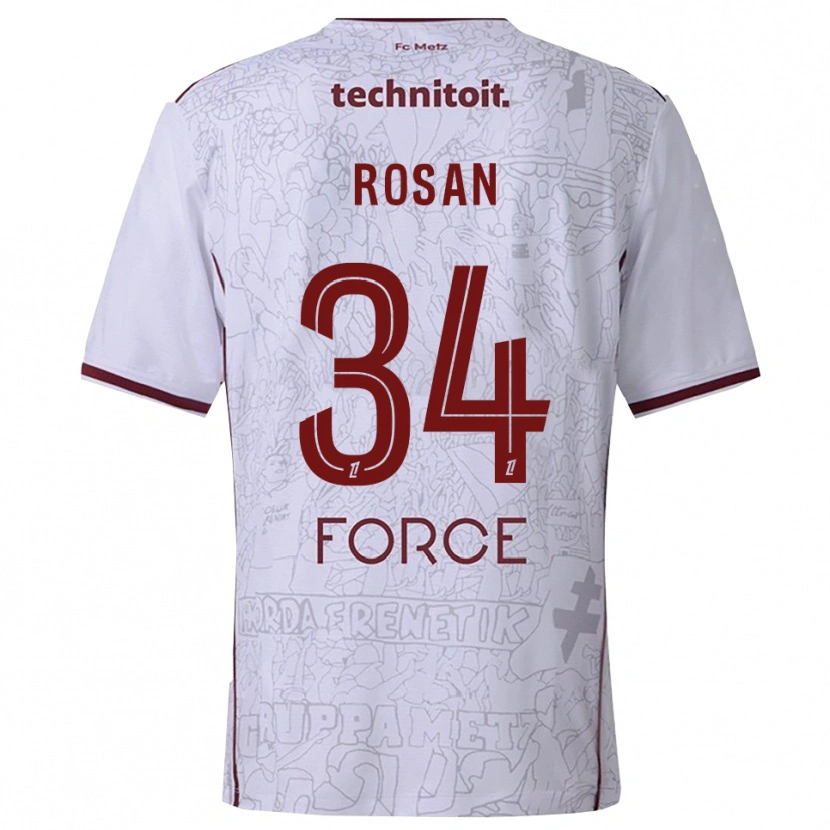 Danxen Kvinder Kaylia Rosan #34 Hvid Bordeaux Udebane Spillertrøjer 2025/26 Trøje T-Shirt