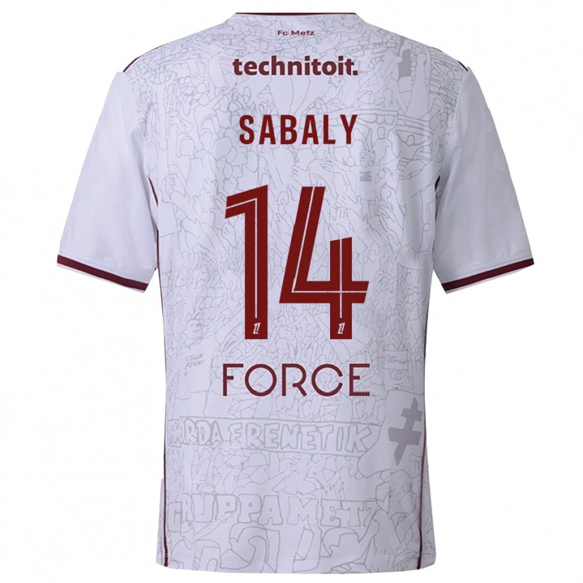 Danxen Kvinder Cheikh Sabaly #14 Hvid Bordeaux Udebane Spillertrøjer 2025/26 Trøje T-Shirt