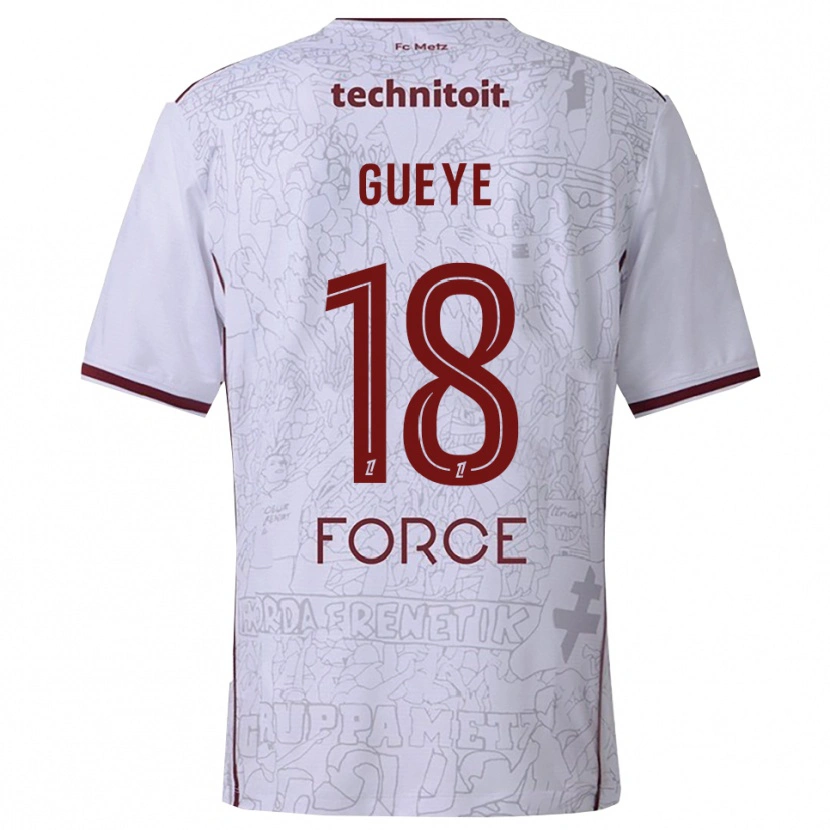 Danxen Kvinder Idrissa Gueye #18 Hvid Bordeaux Udebane Spillertrøjer 2025/26 Trøje T-Shirt