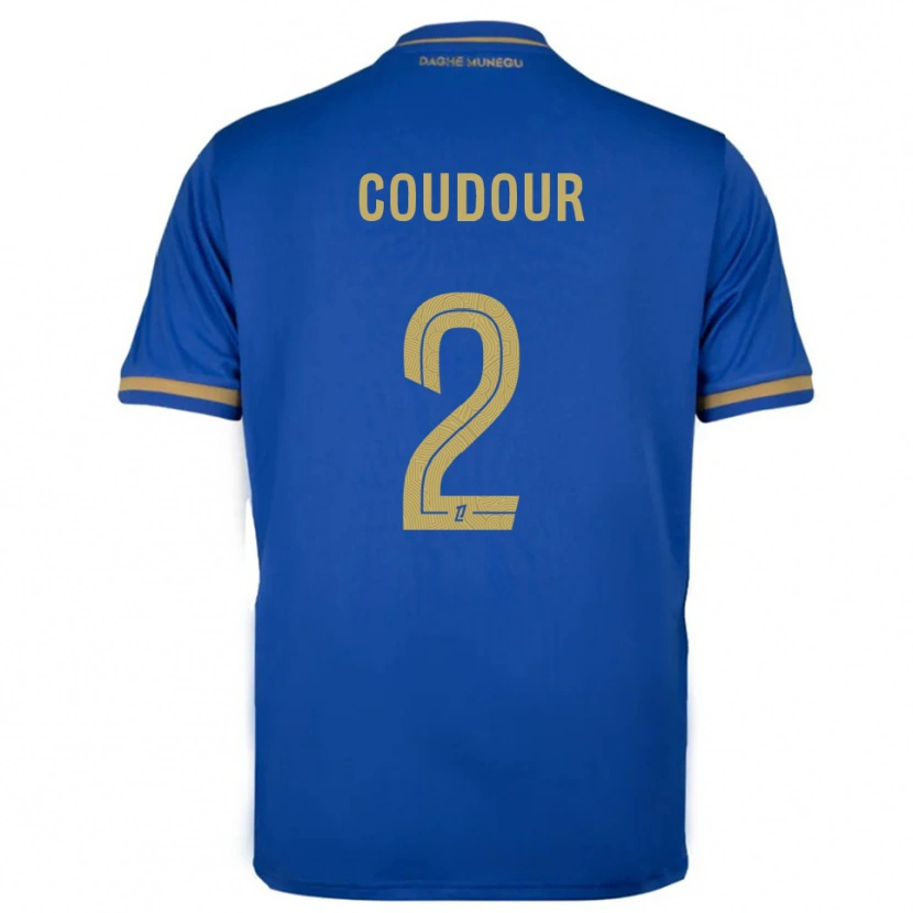 Danxen Kvinder Mathis Coudour #2 Blå Guld Udebane Spillertrøjer 2025/26 Trøje T-Shirt