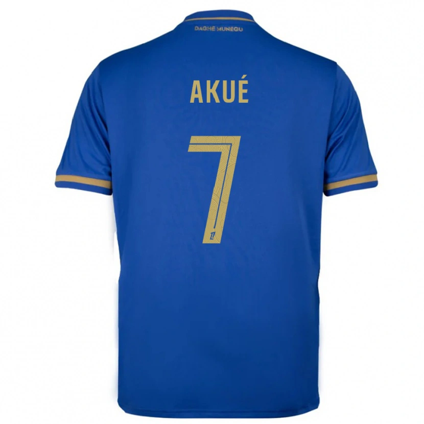 Danxen Kvinder Checkina Akué #7 Blå Guld Udebane Spillertrøjer 2025/26 Trøje T-Shirt