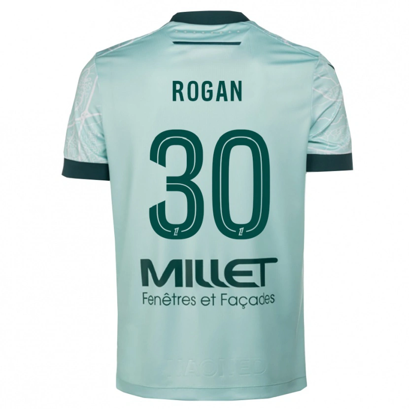 Danxen Kvinder Manja Rogan #30 Grøn Hvid Udebane Spillertrøjer 2025/26 Trøje T-Shirt