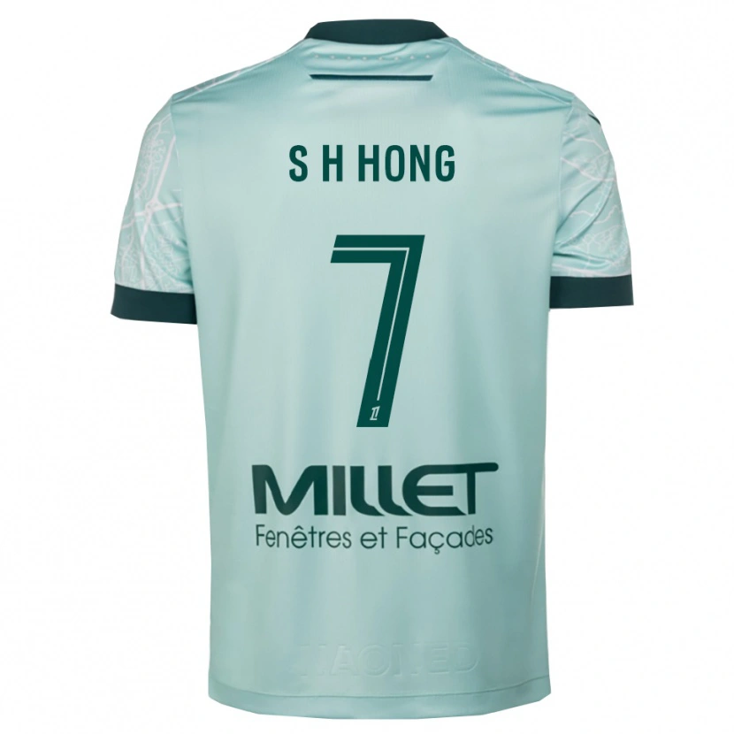 Danxen Kvinder Hyun-Seok Hong #7 Grøn Hvid Udebane Spillertrøjer 2025/26 Trøje T-Shirt