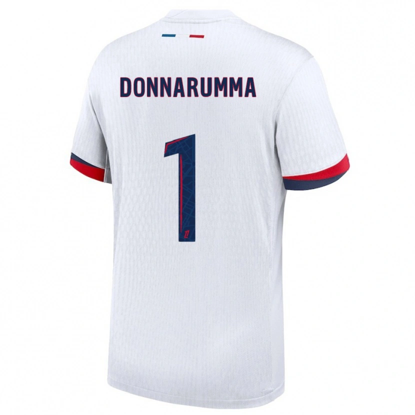 Danxen Kvinder Gianluigi Donnarumma #1 Hvid Rød Udebane Spillertrøjer 2025/26 Trøje T-Shirt