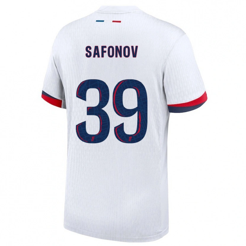 Danxen Kvinder Matvey Safonov #39 Hvid Rød Udebane Spillertrøjer 2025/26 Trøje T-Shirt