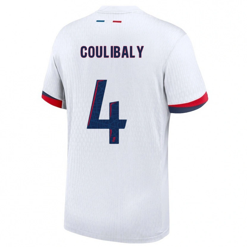 Danxen Kvinder Samba Coulibaly #4 Hvid Rød Udebane Spillertrøjer 2025/26 Trøje T-Shirt