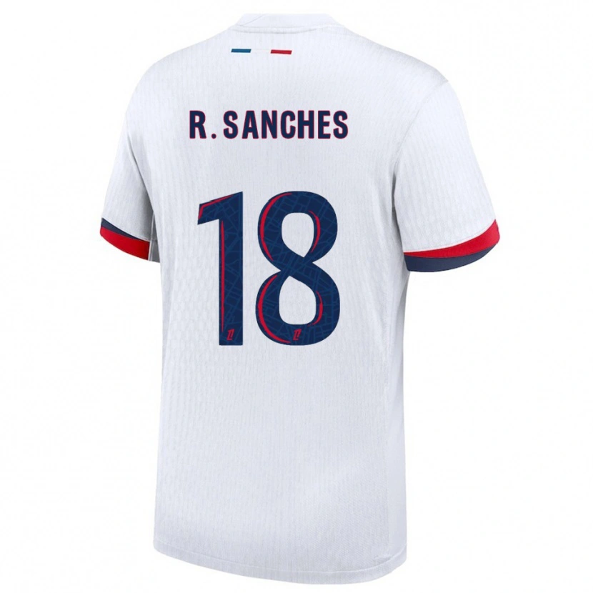 Danxen Kvinder Renato Sanches #18 Hvid Rød Udebane Spillertrøjer 2025/26 Trøje T-Shirt