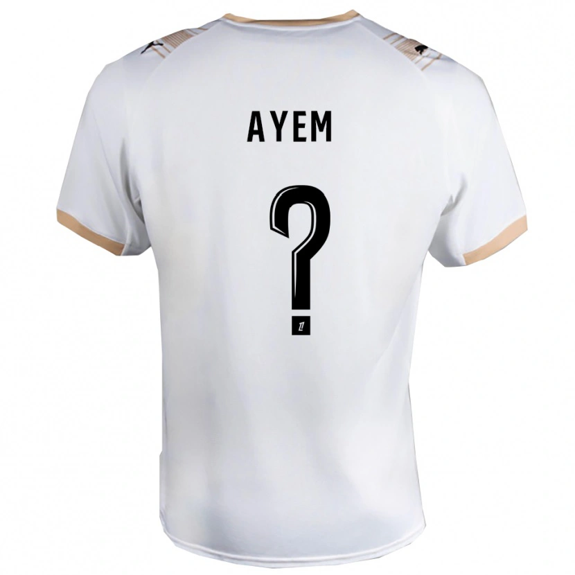 Danxen Kvinder Grégory Ayem #0 Hvid Sort Udebane Spillertrøjer 2025/26 Trøje T-Shirt